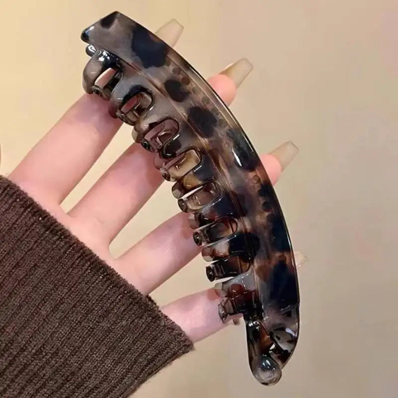 Tortoiseshell Banana Hair Clip Fish Shaped Hairpin For Women Hair Accessories Hairgrips Twist Clamp Ponytail Barrettes Headwear - Curl and Collar