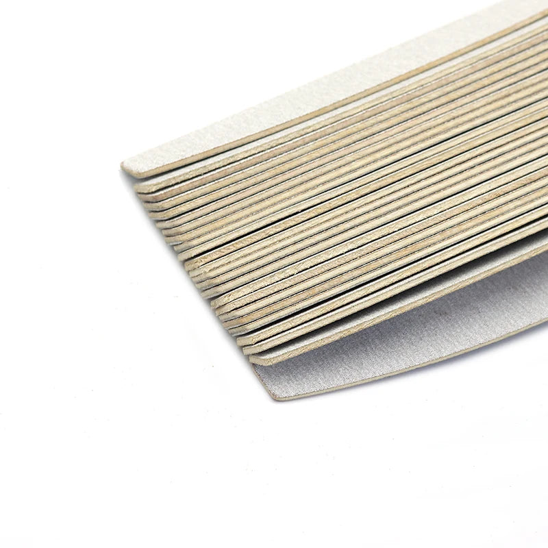 10pcs/Lot Wooden Nail Files Professional 100 180 240 Emery Board Manicure Buffer Grey Boat Double-sided Wooden Pedicure Buffers - Curl and Collar