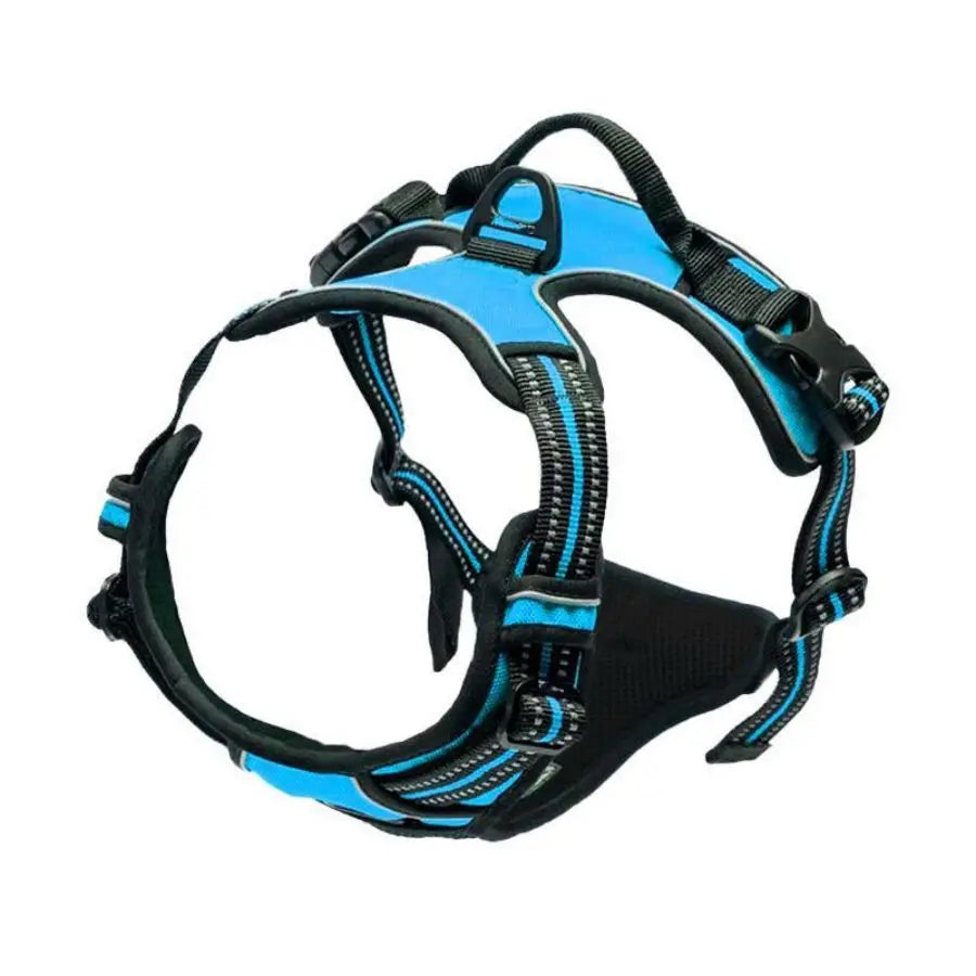 Adjustable No Pull Dog Harness Front Clip Reflective Comfortable Handle for Medium to Large Dogs Walking - Curl and Collar
