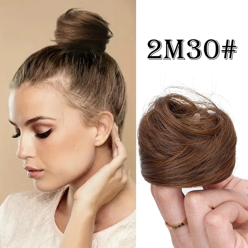 WIGSIN Synthetic Messy Dount Hair Buns Updo Chignon With Elastic Hair Exension for Women Daily Lazy Hair Accessories - Curl and Collar