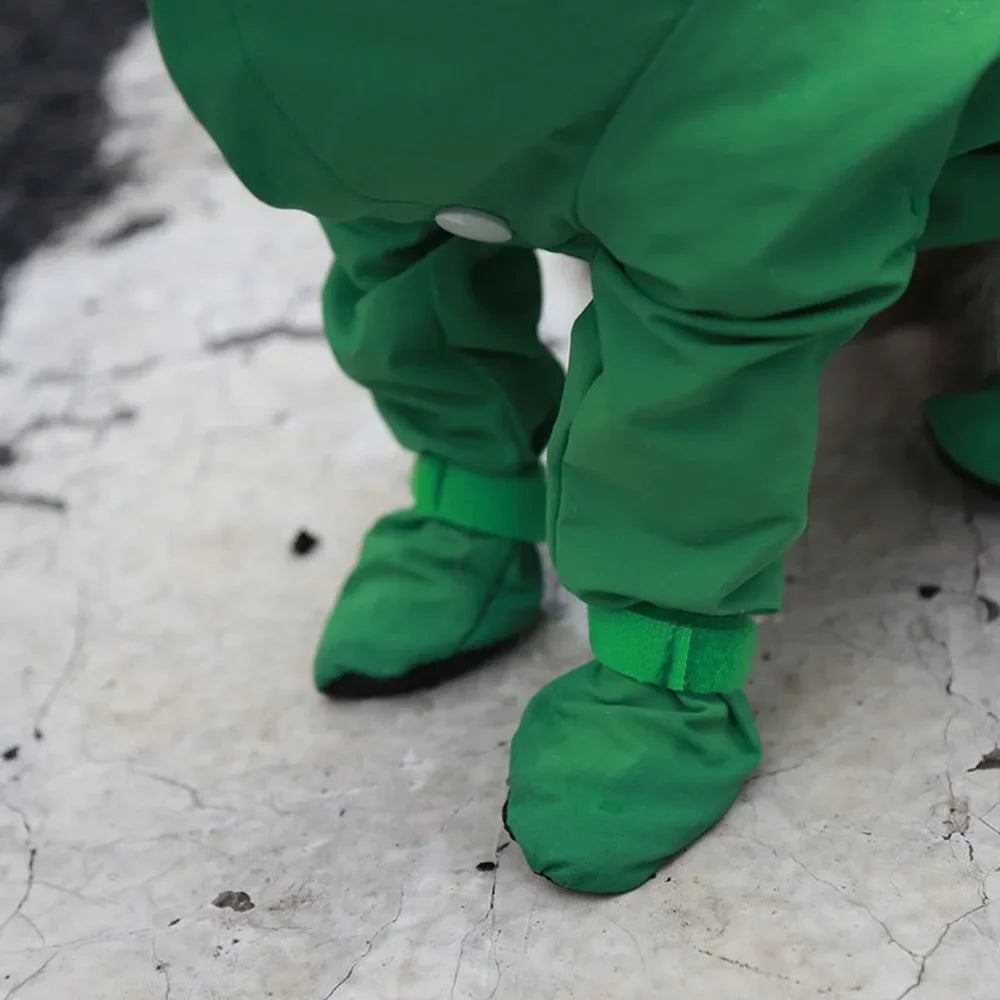 Waterproof Dog Clothes Small Dog Raincoat with Rain Shoes Boots Overalls Jumpsuit Pet Cat Puppy Rain Coat with Transparent Hood