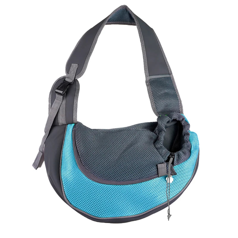 Pet Cat Dog Carrier Backpack Travel Tote Shoulder Bags Mesh Sling Carry Pack Pet Carrying Supplies Crossbody Shoulder Bag - Curl and Collar