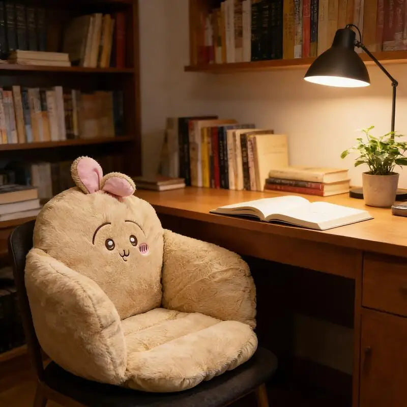 Cute Chiikawa Usagi Hachiware Seat Cushion Thickened Removable Washable Sofa Car Office Home Seat Pad Kawaii Cartoon Decor Gift - Curl and Collar