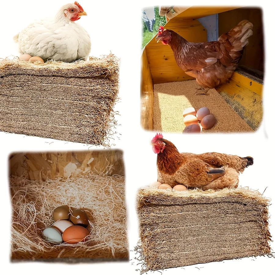 10Pcs/1Pc Nesting Liner Nest Box Chicken Mat, Nest Mat Box Liner, Chicken Coop Chicken Mat, Chick Mat Bird Nest Mat Rabbit Mat - Curl and Collar