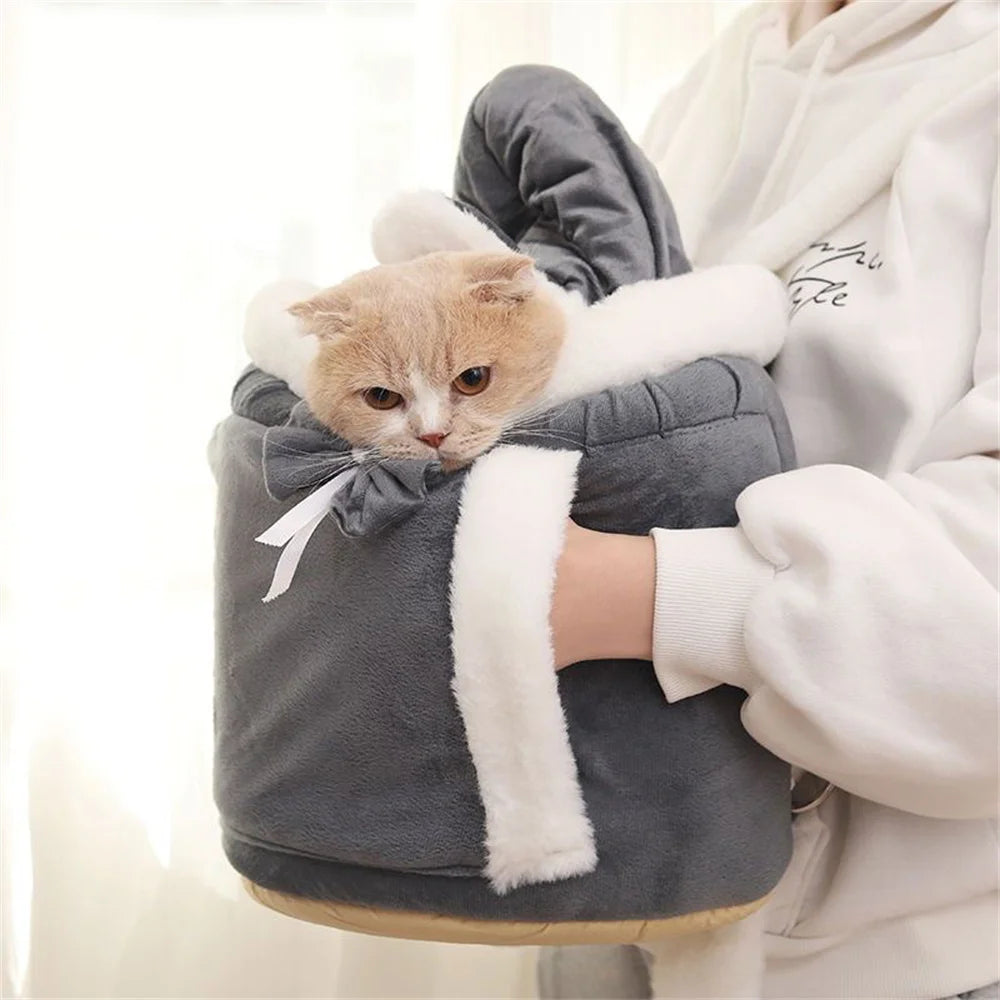 Outdoor Travel Chihuahua Puppy Dog Carrier Bacpack Winter Warm Pet Carrying Bags for Small Dogs Yorkshire Cat Nest Mascotas Home - Curl and Collar