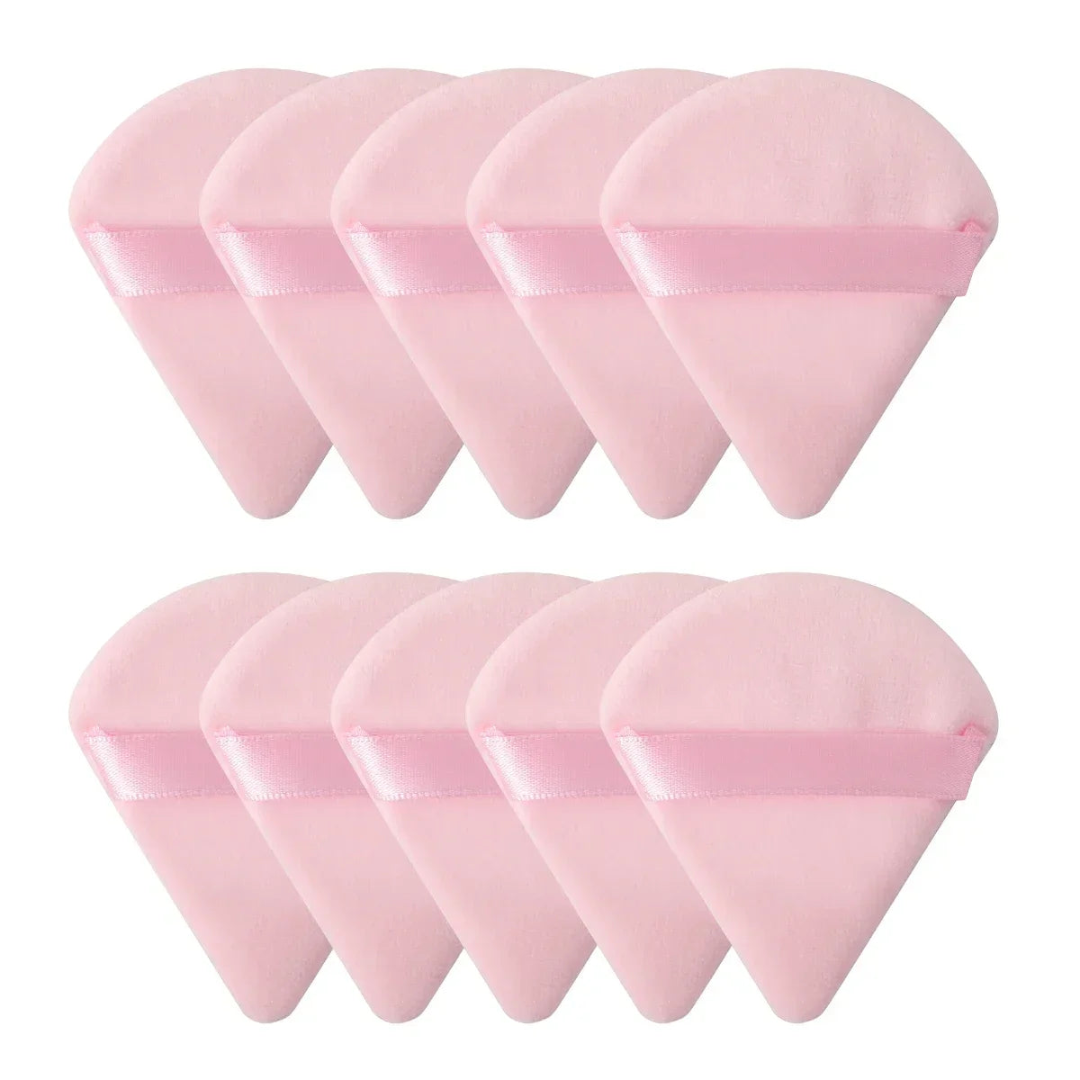 10/20Pcs Triangle Velvet Powder Puff Pizza Flours Mini Face Makeup Sponge Cosmetics Washable Lightweight Makeup Tool - Curl and Collar