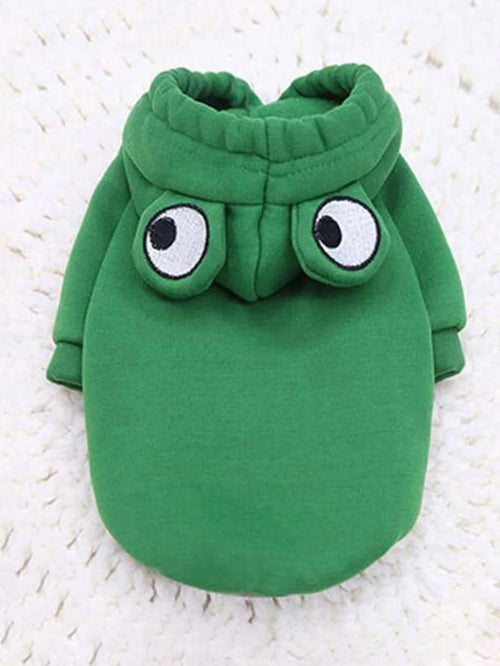 1PC Cute Frog Pet Sweater for Small and Medium Dogs - Green Dog Hoodie with Fun Design - Keep Your Pup Cozy and Stylish - Curl and Collar