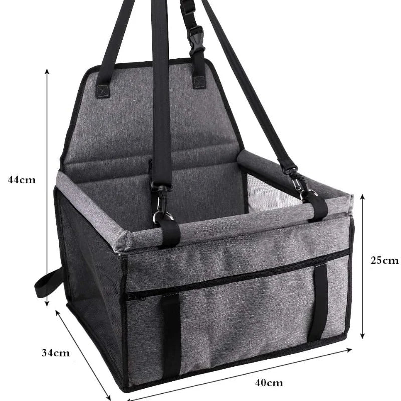 Waterproof Pet Car Seat Bag – Thickened Folding Dog Travel Mat with Safety Mesh - Curl and Collar