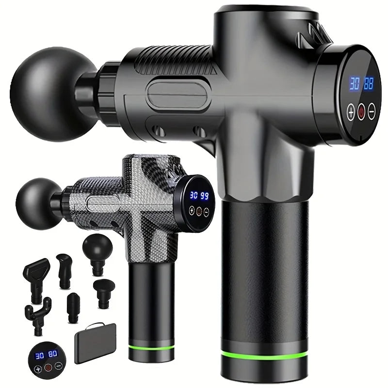30 Level Massage Gun Fascia Deep Muscle Relax Body Neck Massager Electric Fitness Equipment Noise Reduction Male Female - Curl and Collar