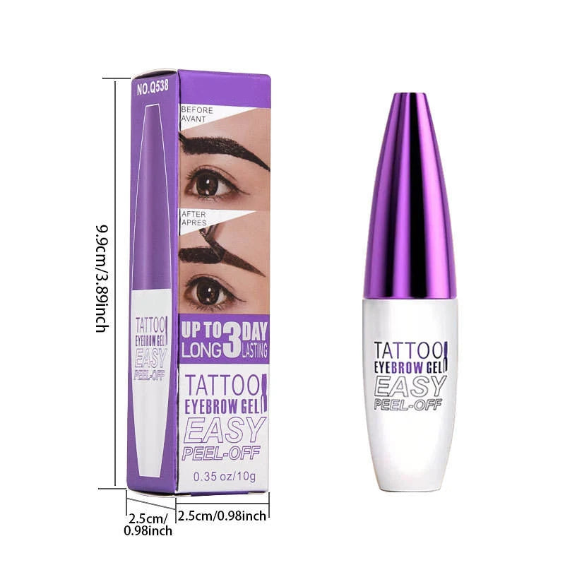 Waterproof Peel Off Eyebrow Tint Gel 10g Long Lasting Brow Makeup Natural Look Smudge Proof Easy Peel Brow Gel 4 Colors for Daily Party Festival Gift - Curl and Collar