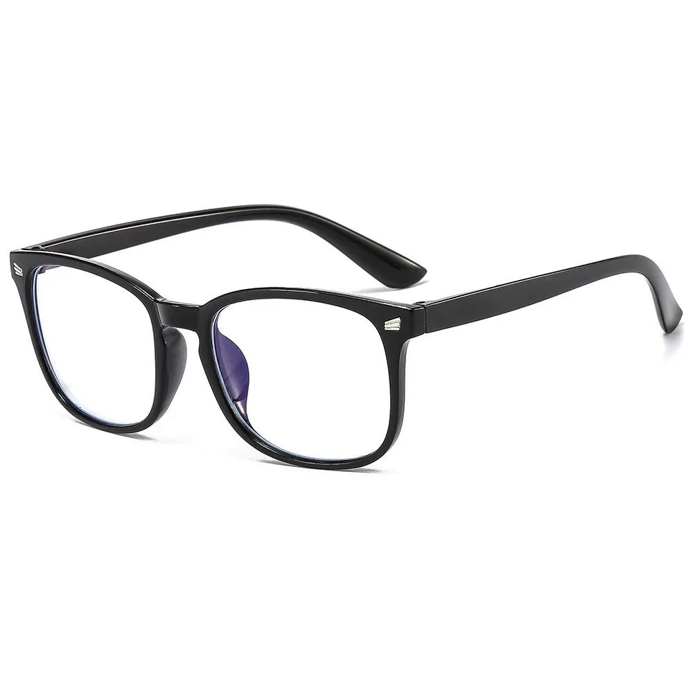 2pcs Women Square Blue Light Blocking Glasses Minimalist Black Clear Frame Anti Eye Strain for School Office Computer Use - Curl and Collar