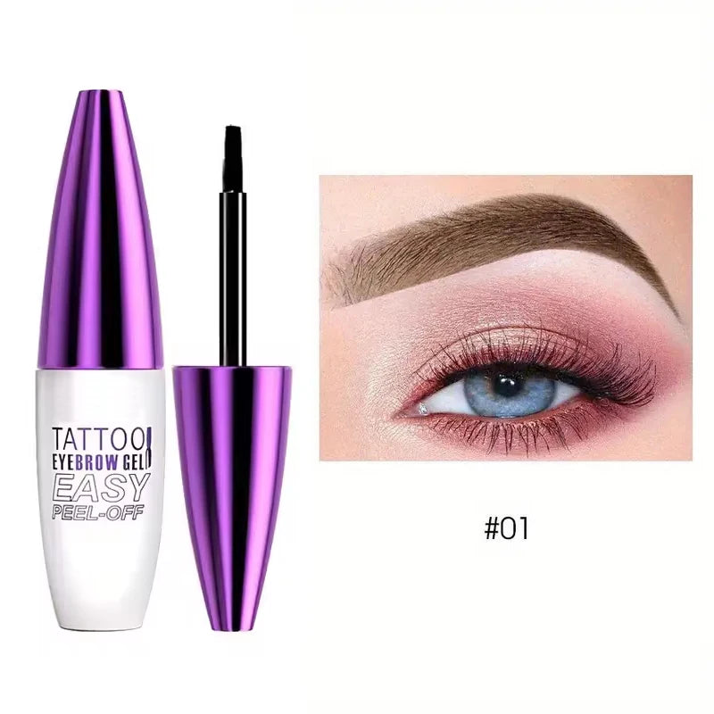 Waterproof Peel Off Eyebrow Tint Gel 10g Long Lasting Brow Makeup Natural Look Smudge Proof Easy Peel Brow Gel 4 Colors for Daily Party Festival Gift - Curl and Collar