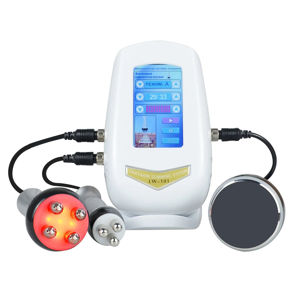 3 In 1 Beauty Body Slimming Massager Cavitation Machine Multi-Functional Device Face Body Tightening Lifting Spa Skincare Tool - Curl and Collar