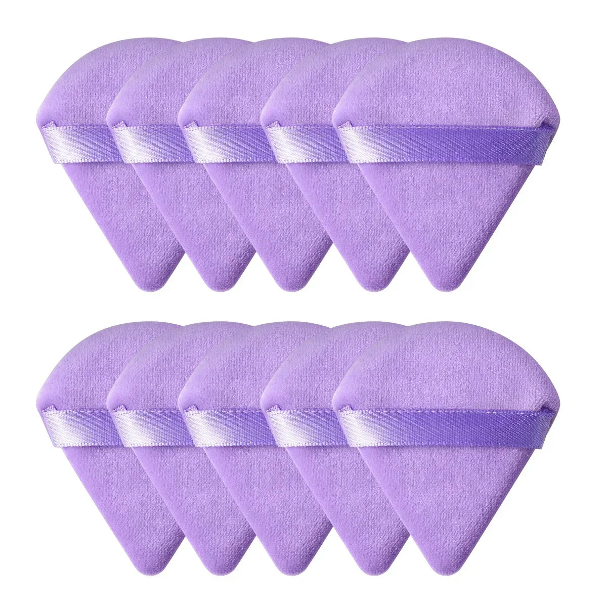 10/20Pcs Triangle Velvet Powder Puff Pizza Flours Mini Face Makeup Sponge Cosmetics Washable Lightweight Makeup Tool - Curl and Collar