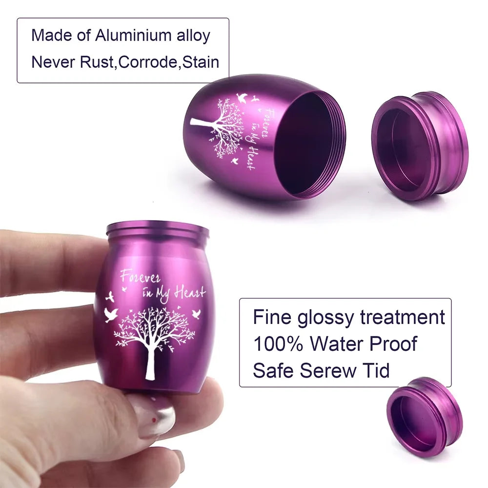 Hot Sale 7 Colors Tree of Life Design Cremation Urn Pet Memorials and Gifts Mini Made of Aluminum Alloy Urns - Curl and Collar