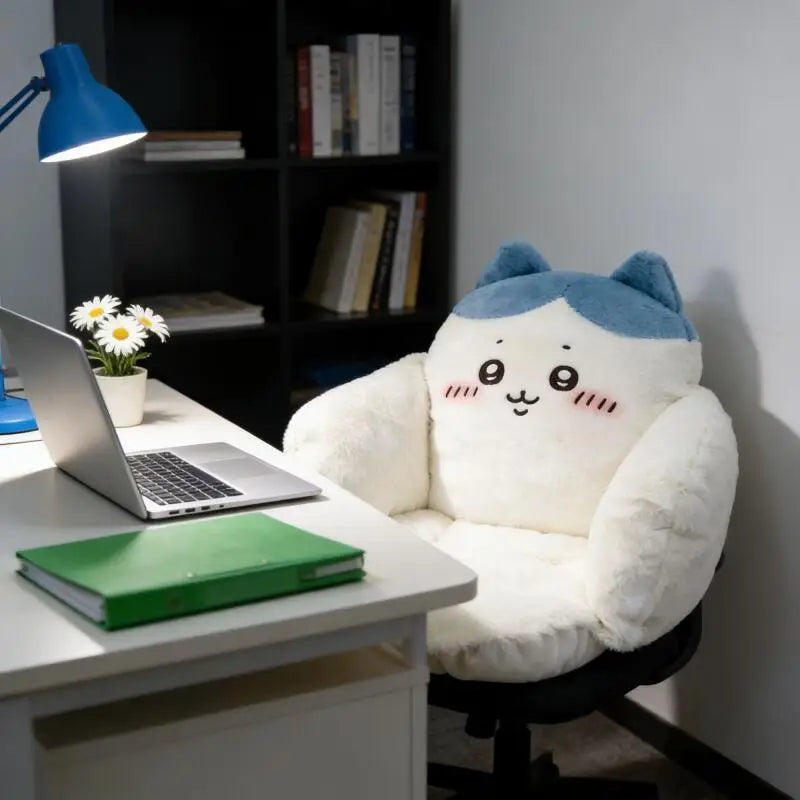 Cute Chiikawa Usagi Hachiware Seat Cushion Thickened Removable Washable Sofa Car Office Home Seat Pad Kawaii Cartoon Decor Gift - Curl and Collar