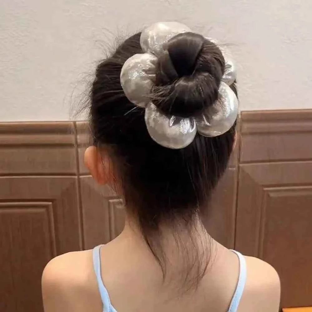 2025 Super Cute Flower Scrunchies Children Girl Kid Elastic Hair Band Accessories Tie Hair Ring Rope Headdress Headwear Ornament