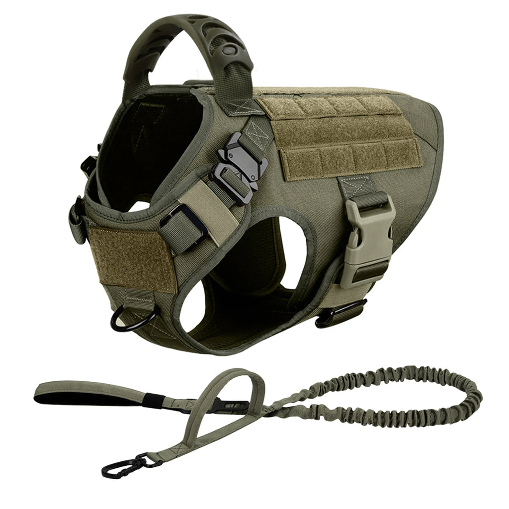 Large Dog Harness And Leash Set Pet German Shepherd Malinois Training Walking Vest Dog Harness And Collar For Medium Large Dogs - Curl and Collar