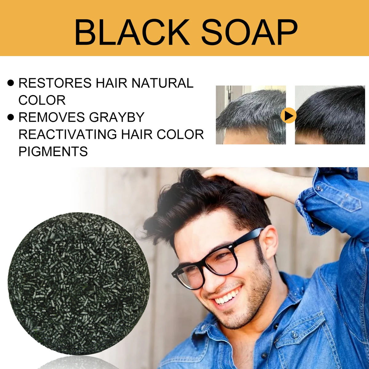 Jaysuing Hair Soap For Scalp Cleansing,Repair Damaged Hair Improve Hair Toughness and Promote Hair Growth Hair Shampoo Soap - Curl and Collar