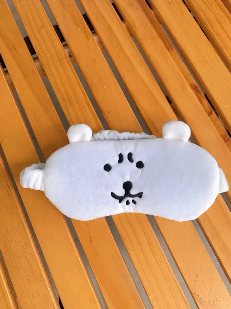 Cute Bear Pattern Sleeping Mask Blackout Eye Cover with Removable Cooling Gel Pads Soft Comfortable for Women Men Stress Relief - Curl and Collar