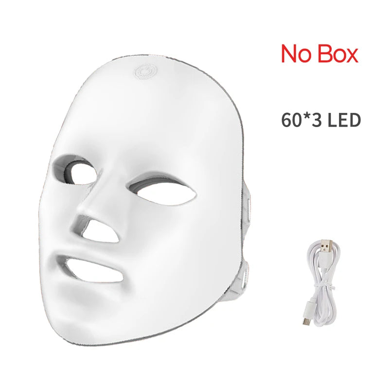 Wireless LED Face Mask 7 Colors Rechargeable Portable Facial Mask Skin Rejuvenation Skin Care Beauty Device - Curl and Collar