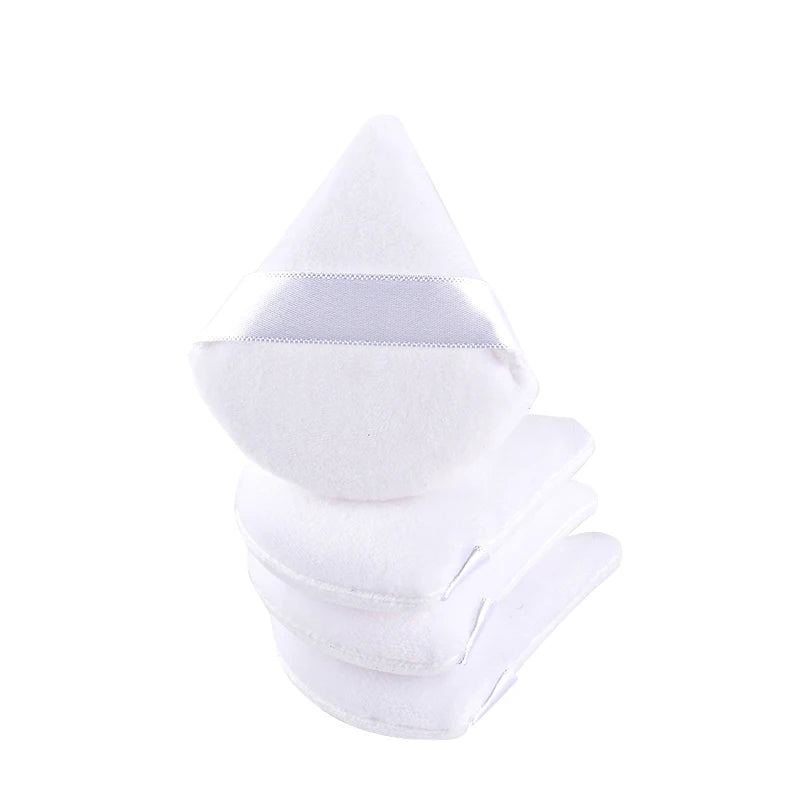 1/2/3/6Pcs Triangle Velvet Powder Puff Face Cosmetic Eye Beauty Makeup Tool Reusable Sponge Washable Mini Powder Puff Accessorie - Curl and Collar