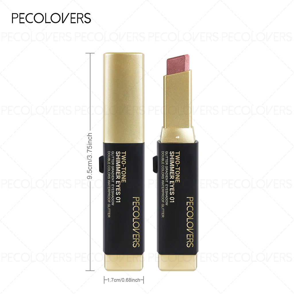 6PCS/Set Two-color Push-pull Eye Shadow Stick, Eye Highlight, Lazy Eye Shadow, Two-color Stacking, Waterproof and Sweat-proof, Eye Cosmetics - Curl and Collar