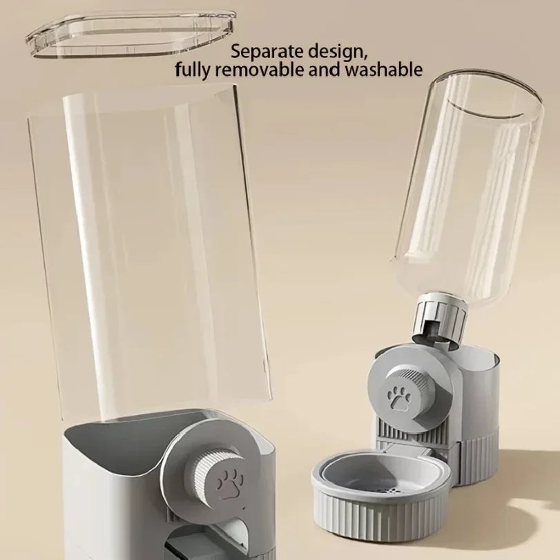 Suit Pet Hanging Water Dispenser Cat Automatic Feeder Dog Hanging Cage Drinking Water and Eating Supplies Cat Bowl Dog Food Bowl - Curl and Collar