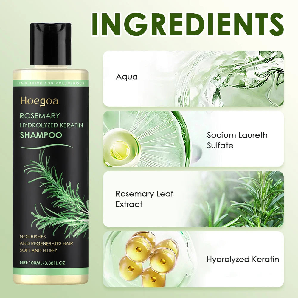 Rosemary Shampoo Soothing Scalp Anti Dandruff Refreshing Fluffy Repair Split Ends Plant Oil Control Nourishment Hair Shampoo - Curl and Collar