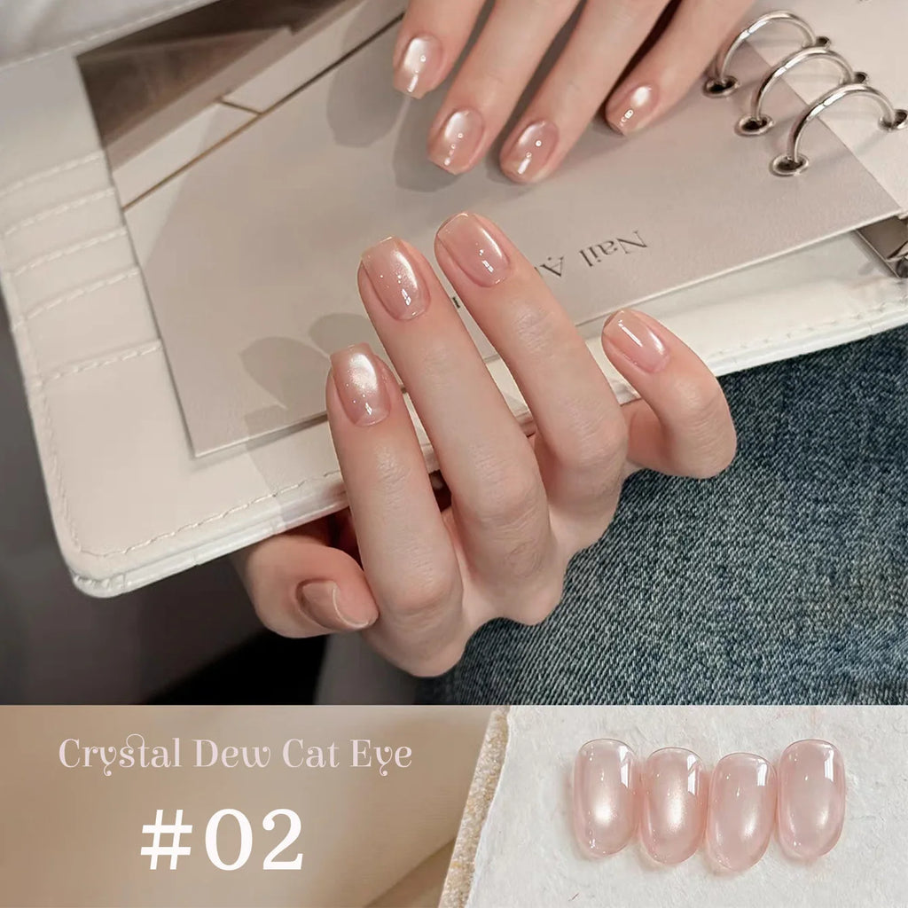 1-12pcs SHAKA Autumn Tanhua Cat Eye Pink Transparent Color Gel Nail Polish 2026 New Simple And Generous Halloween Nail Gel - Curl and Collar