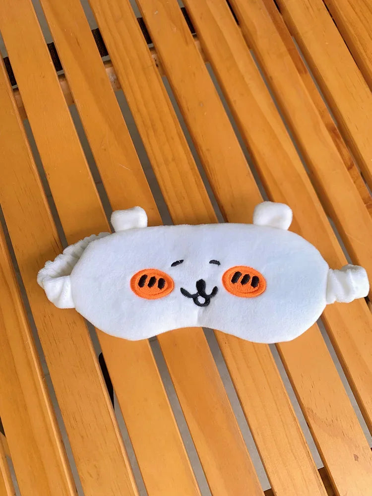 Cute Bear Pattern Sleeping Mask Blackout Eye Cover with Removable Cooling Gel Pads Soft Comfortable for Women Men Stress Relief - Curl and Collar