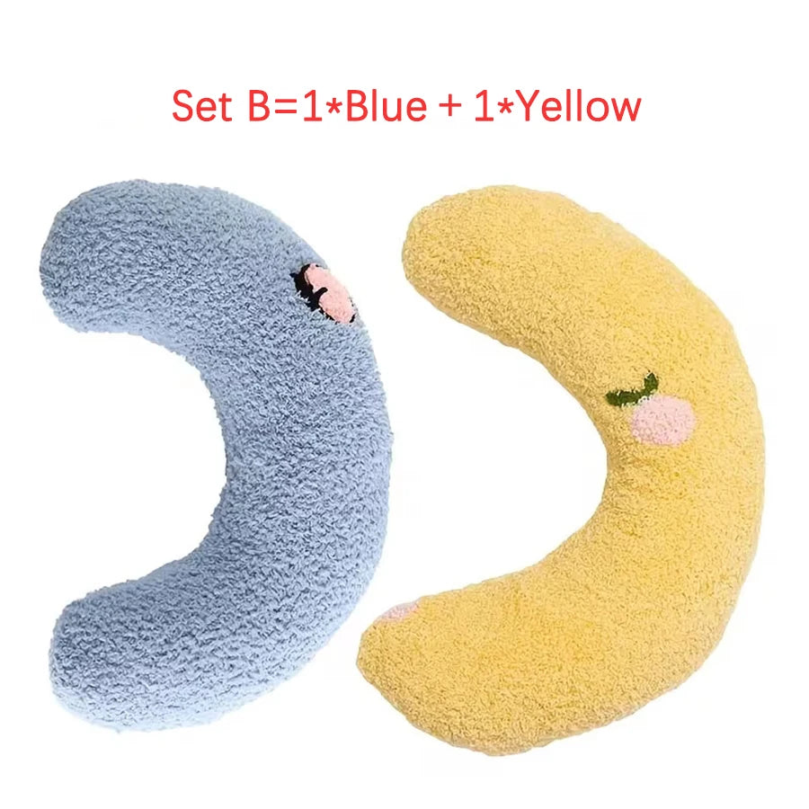 Cute Dogs Cats Little Pillows U-Shaped Neck Protector Pets Deep Sleep Pillow for Puppy Kitten Soft Fluffy Calming Toys Washable - Curl and Collar