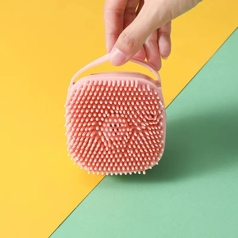 Bathroom Puppy Big Dog Cat Bath Massage Gloves Brush Soft Safety Silicone Pet Accessories for Dogs Cats Tools Mascotas Products - Curl and Collar
