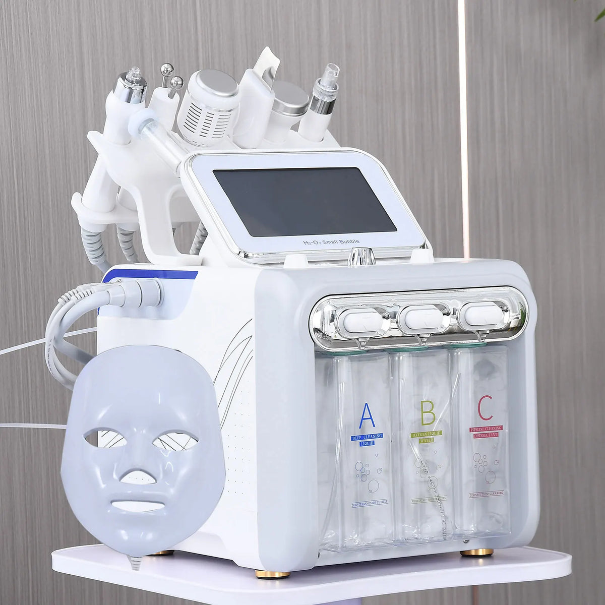 7 in 1 H2O2 Beauty Skin Cleansing Hydrofacial Machine Facial Machine Water Aqua Peeling for Home Use - Curl and Collar