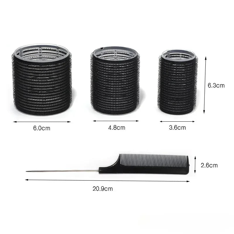 28pcs/Set Hair Roller Sets 18pcs Plastic Self Grip Hair Curlers 3 Sizes Hair Rollers 10pcs Metal Clips DIY Hairdressing Tools - Curl and Collar