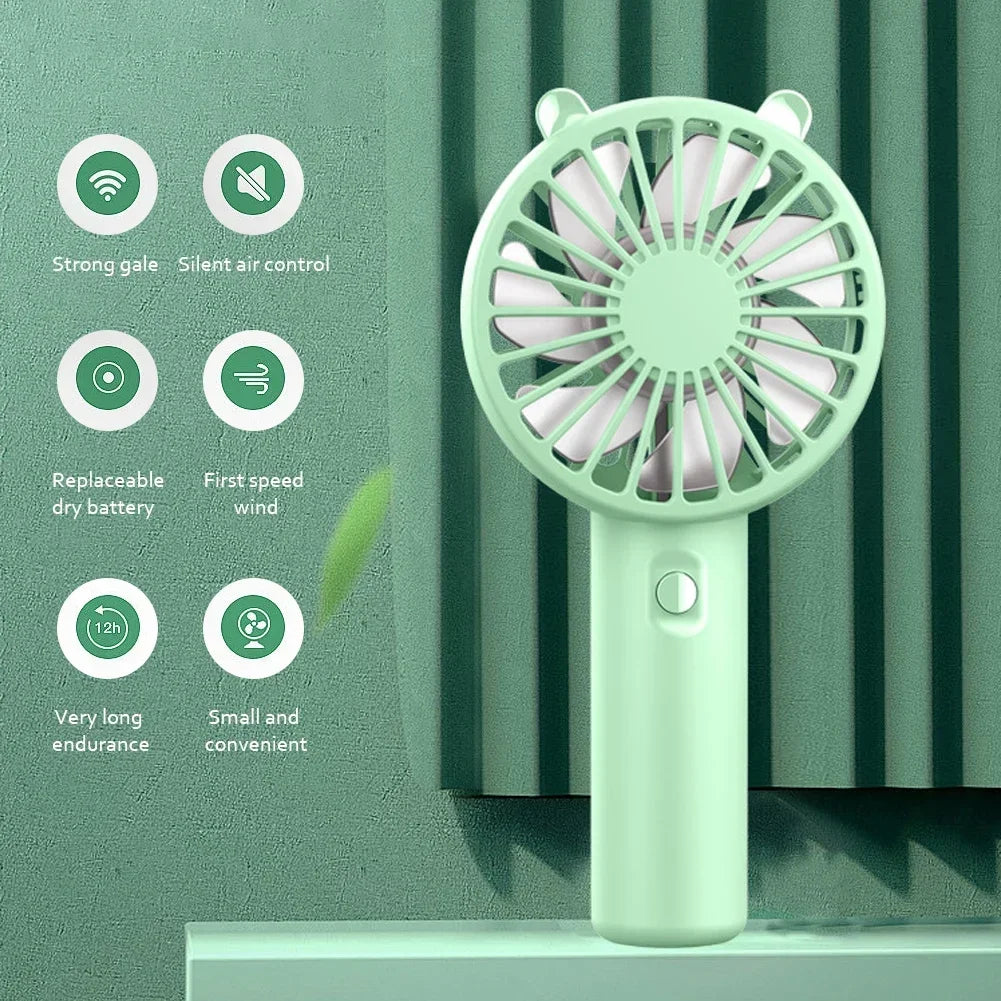 Portable Handheld Fan Small Cooling Fan USB Rechargeable Eyelash Eyelash Mute Cooler Handheld Fan Mini USB Rechargeable Desk - Curl and Collar