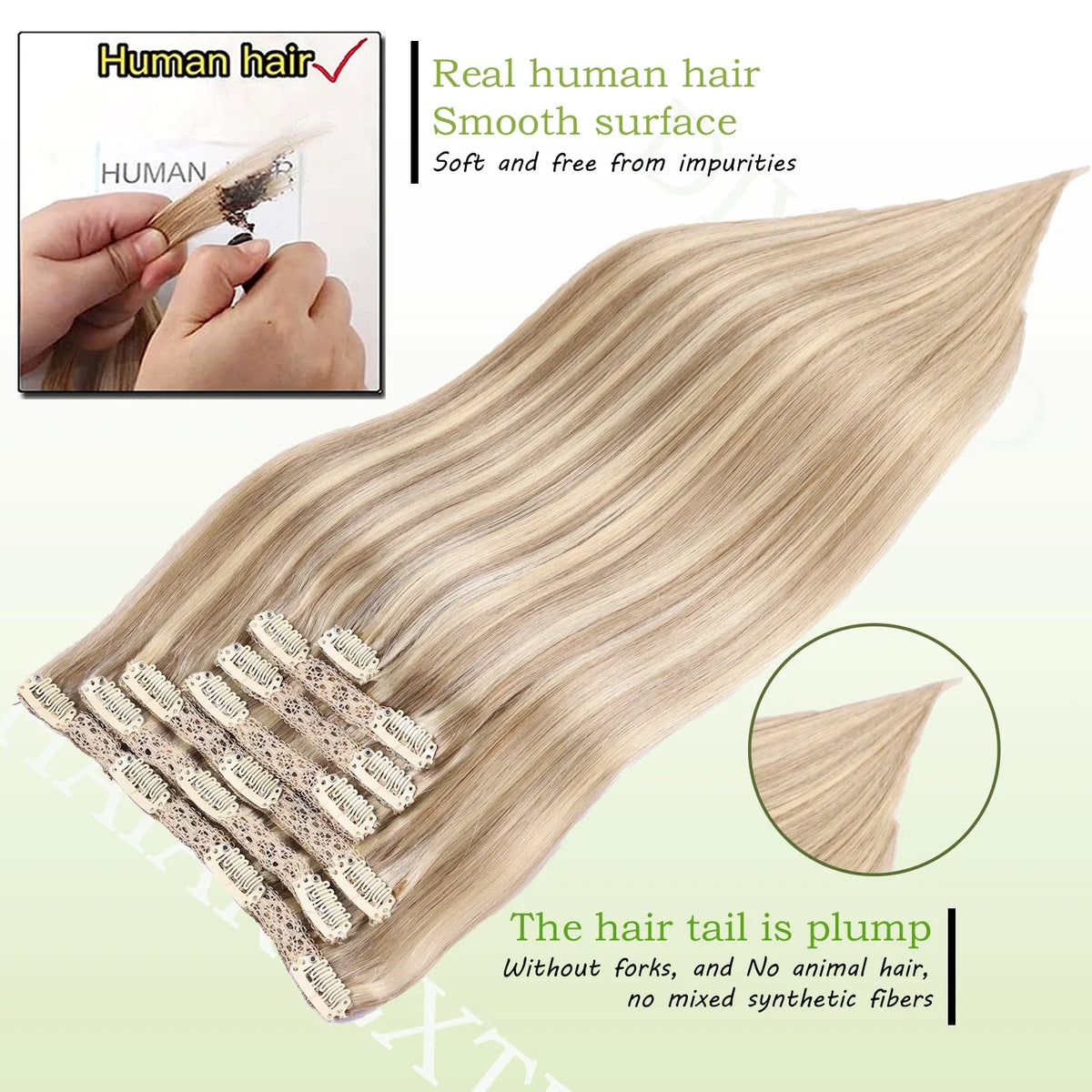 Natural Black Straight Human Hair Extensions Set of 7 PU Clip-In Invisible Wefts 100g Lightweight for Women Hairdressing - Curl and Collar