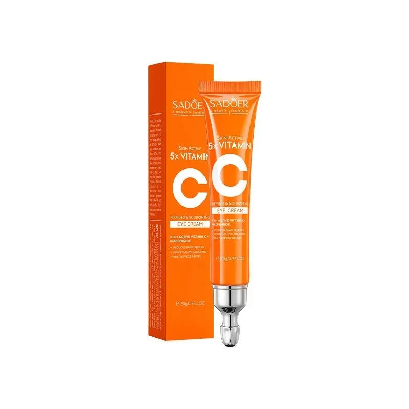 SADOER Vitamin C Eye Cream Anti Dark Circles Eyes Bags Remover Moisturizing Brightening Firming Skin Care Products for Eyes - Curl and Collar