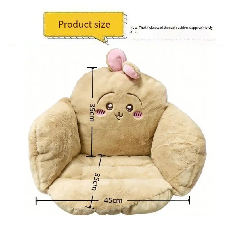 Cute Chiikawa Usagi Hachiware Seat Cushion Thickened Removable Washable Sofa Car Office Home Seat Pad Kawaii Cartoon Decor Gift - Curl and Collar