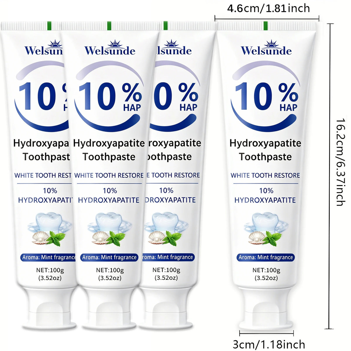 Powerful Whitening Toothpaste for Teeth & Deep Cleaning - Natural Mint Flavor, Breath Freshness, Micro-Polishing, Gentle on Sensitive Tooth & Gums, Oral Health, Specialized Dental Care, Suitable for Everyone, Perfect for Dail - Curl and Collar