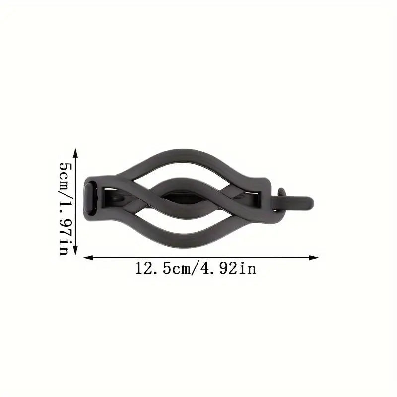 4PCS French Flat Round Hair Clips Vintage Twisted Non-Slip Buckle for Thick Thin Hair Women Girls - Curl and Collar