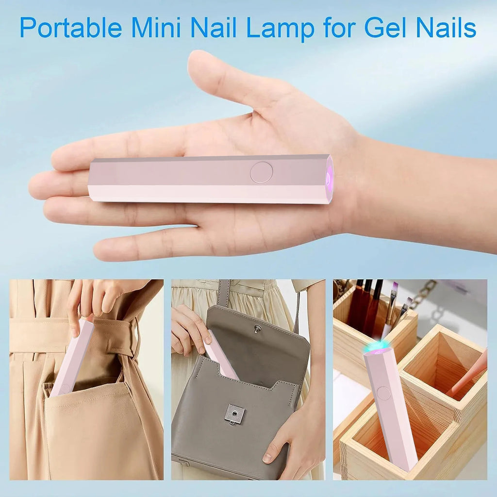 Mini UV Nail Lamp for Gel Nails Handheld UV Light for Nails LED Nail Lamp Nail Dryer for Curing Gel Polish Nail