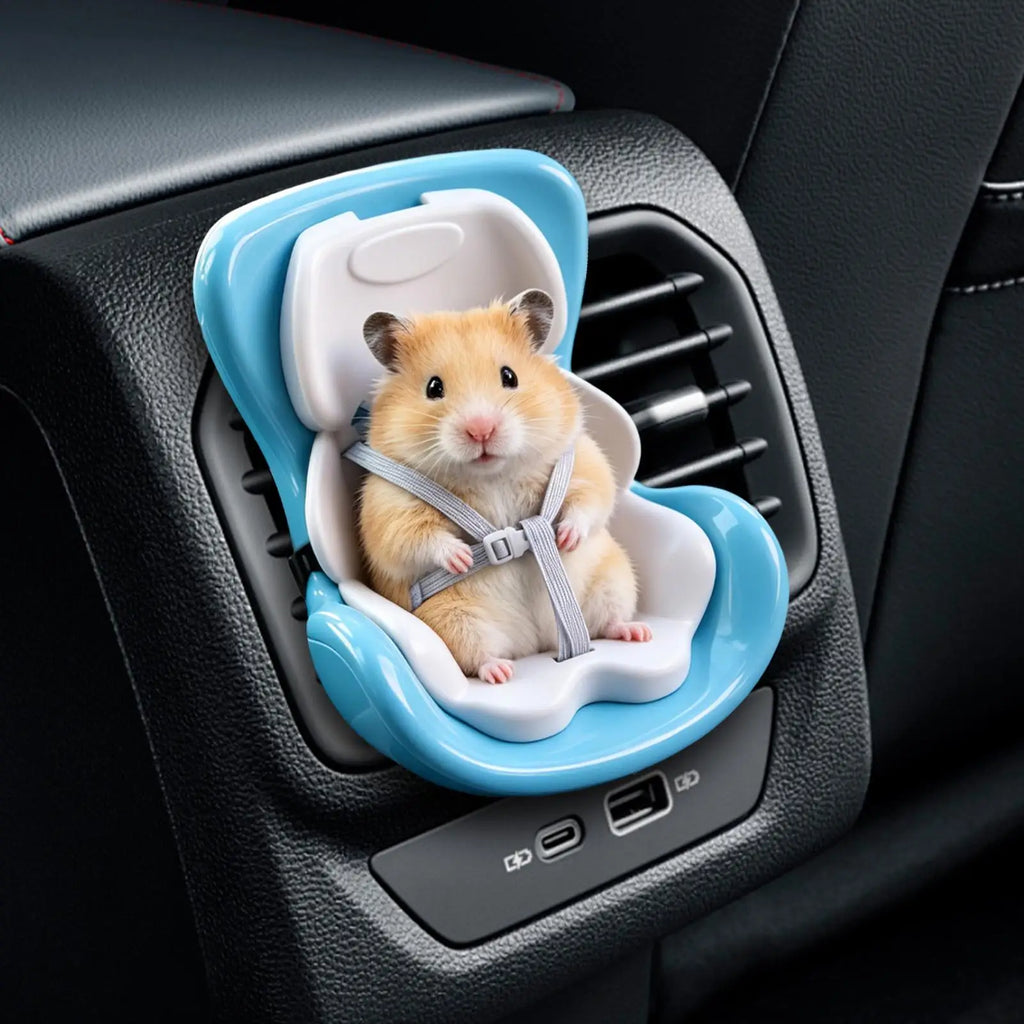 Hamster Car Seat for Small Animals Portable Carrier for Guinea Pig Hedgehog Chinchilla Ferret Travel Safety Cage Vehicle Perch - Curl and Collar