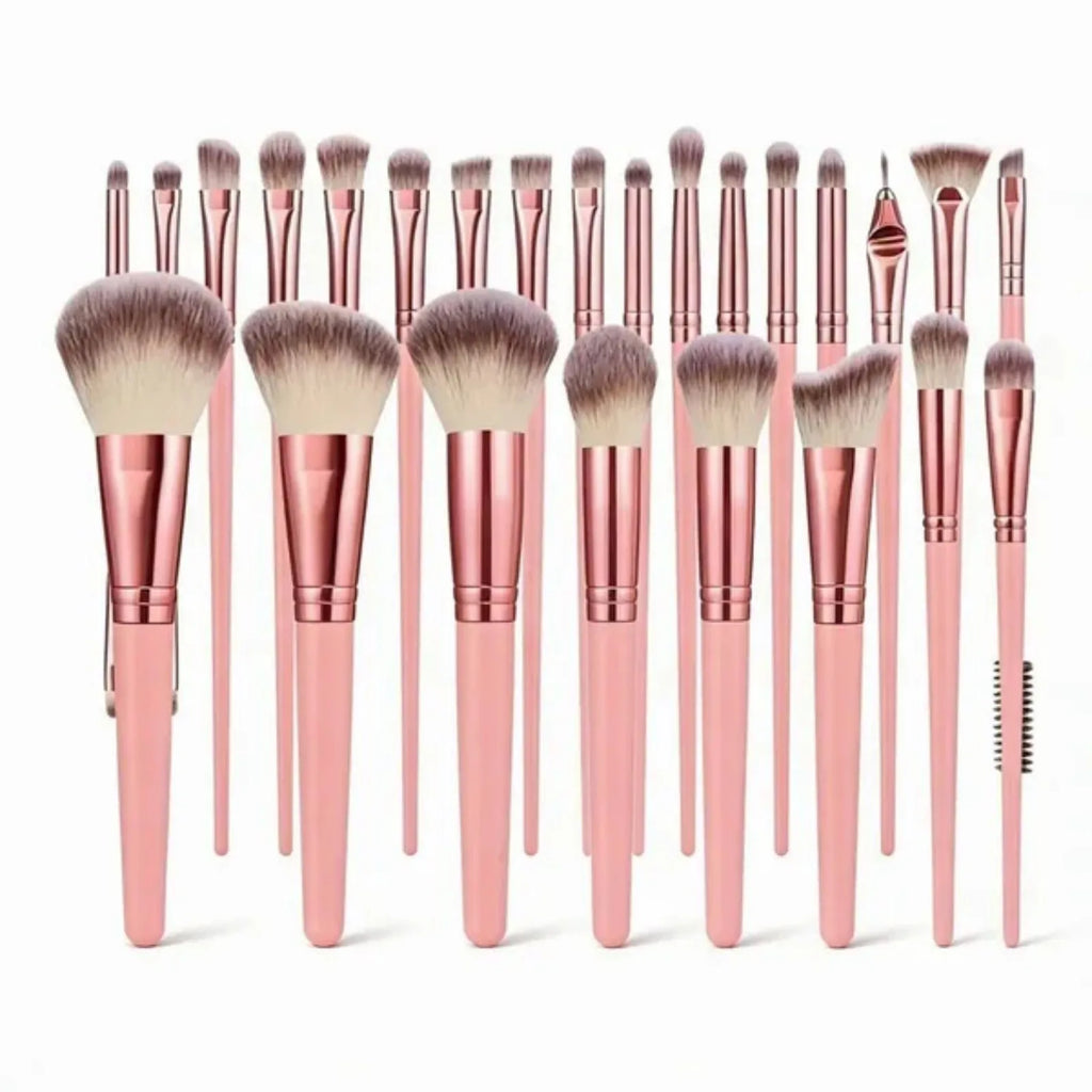 Professional Makeup Brushes Set, 25 pcs Makeup Brush Foundation Powder Eyeshadow - Curl and Collar