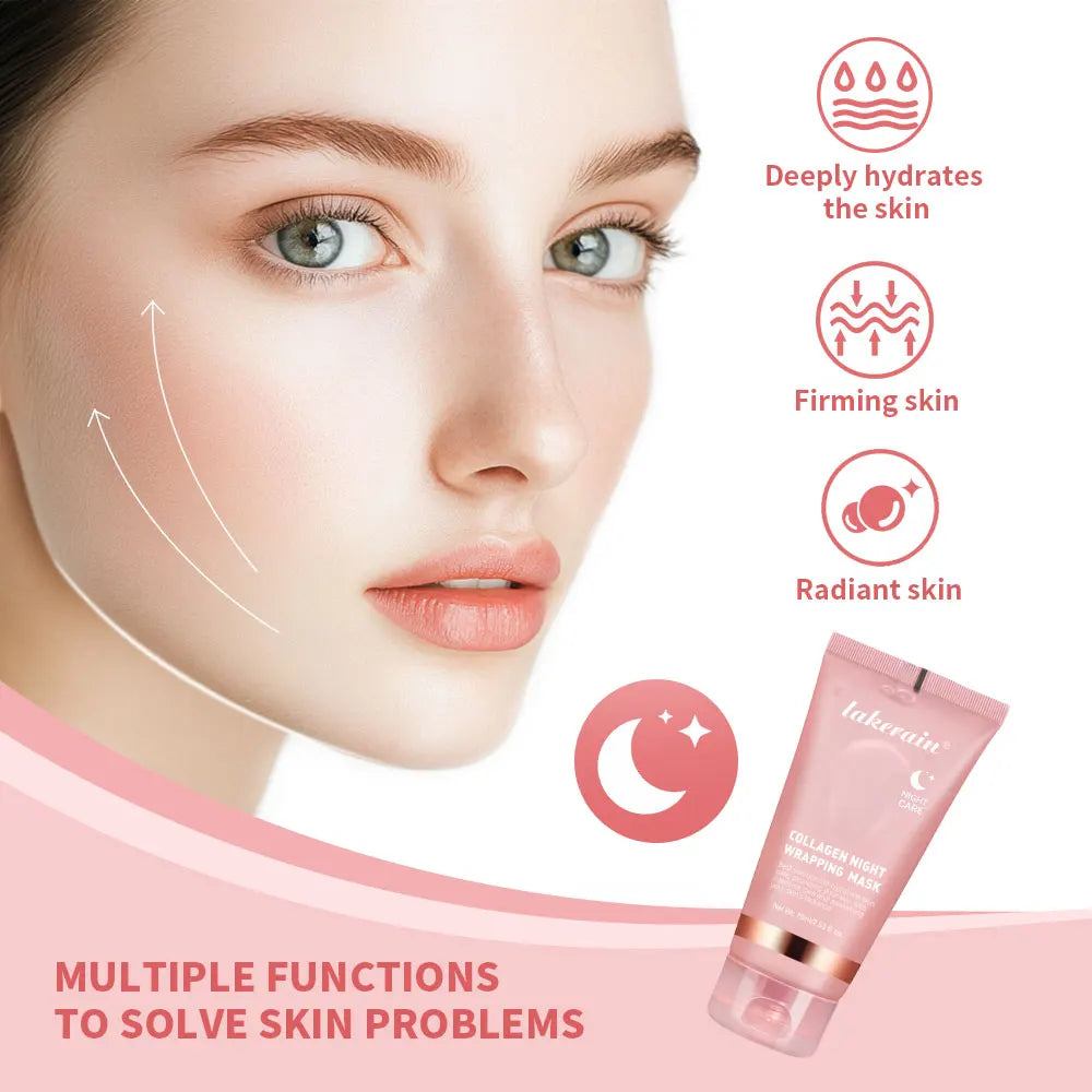 Korean Deep Collagen Mask Peel Off Mask Face Anti Wrinkle Lifting Skin Care Masks Bio Pack Night Wrapping Woman Overnight Skin - Curl and Collar