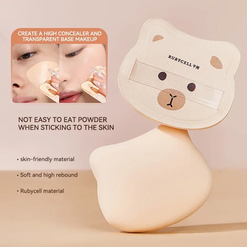 Soft Marshmallow Air Cushion Sponge Powder Puff Dry Wet Dual Use For Liquid Foundation Base Daily Cosmetic Makeup Tool - Curl and Collar