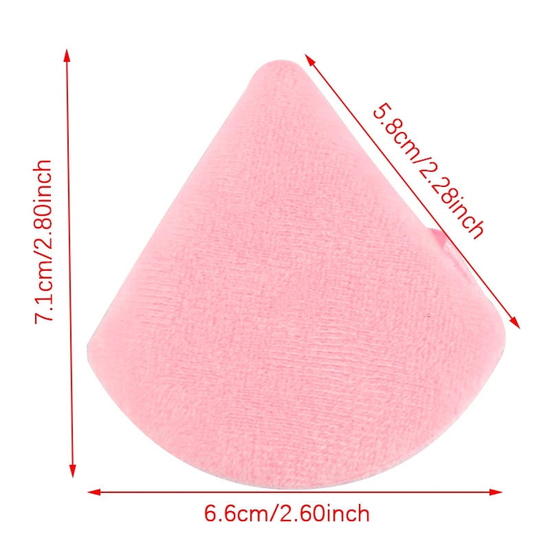 1/2/3/6Pcs Triangle Velvet Powder Puff Face Cosmetic Eye Beauty Makeup Tool Reusable Sponge Washable Mini Powder Puff Accessorie - Curl and Collar