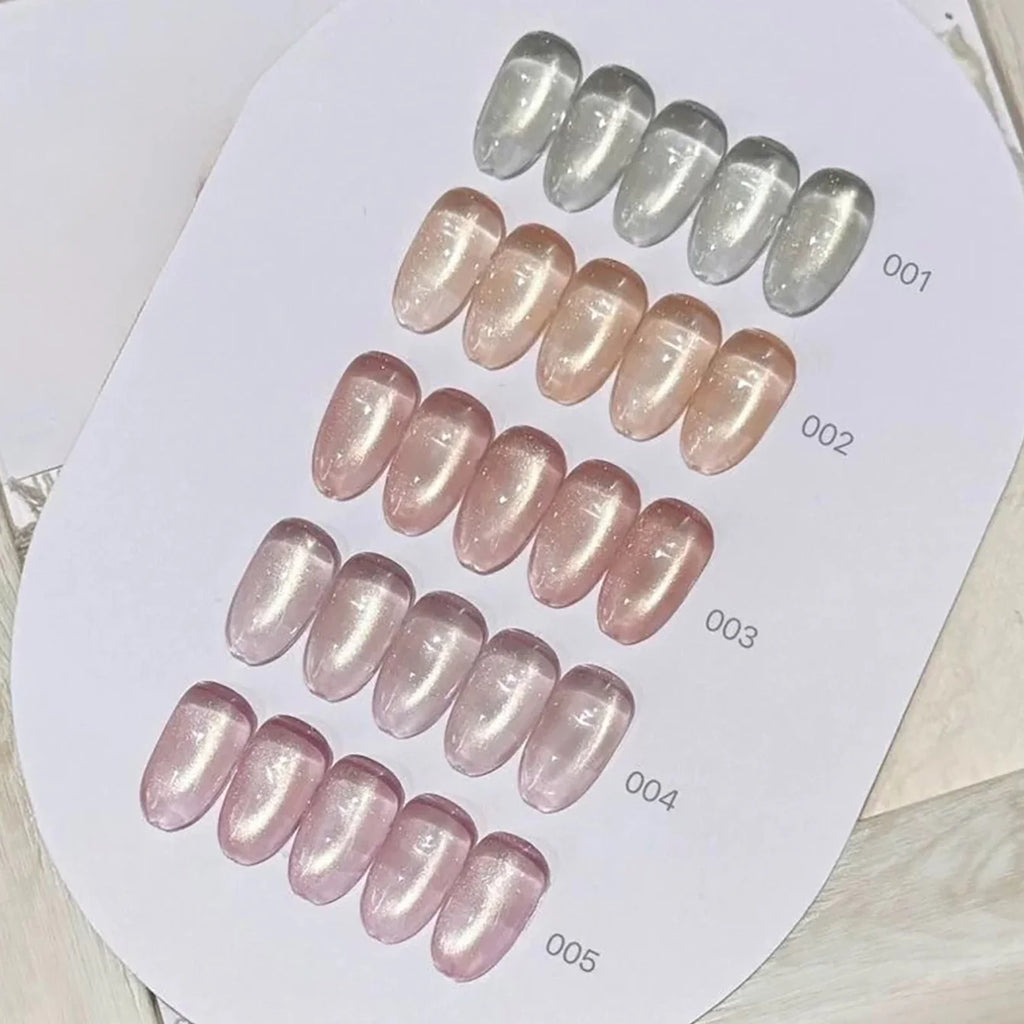 1-12pcs SHAKA Autumn Tanhua Cat Eye Pink Transparent Color Gel Nail Polish 2026 New Simple And Generous Halloween Nail Gel - Curl and Collar