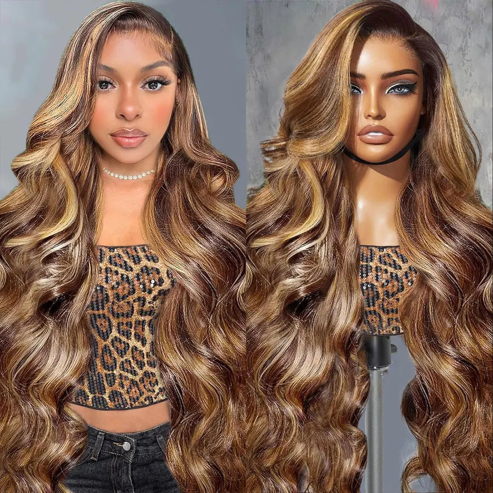 Highlight Wigs Colored Straight Lace Front Human Hair Wigs For Women Honey Blonde Straight 13x4 Hd Lace Frontal Wigs Human Hair - Curl and Collar