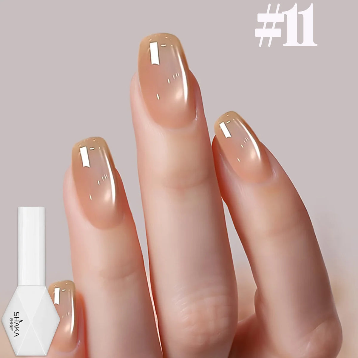 1-12pcs SHAKA Autumn Tanhua Cat Eye Pink Transparent Color Gel Nail Polish 2026 New Simple And Generous Halloween Nail Gel - Curl and Collar